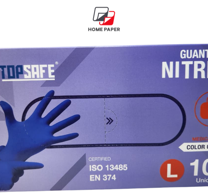 Guante Nitrilo Cobalto Talla L, caja x 100 unid Top Safe