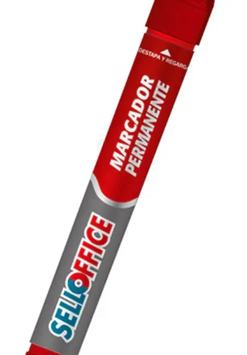 Marcador Permanente Color Rojo Sellomarker, Punta Redonda