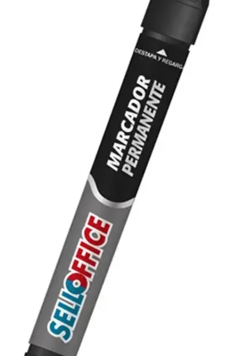 Marcador Permanente Color Negro Sellomarker, Punta Biselada