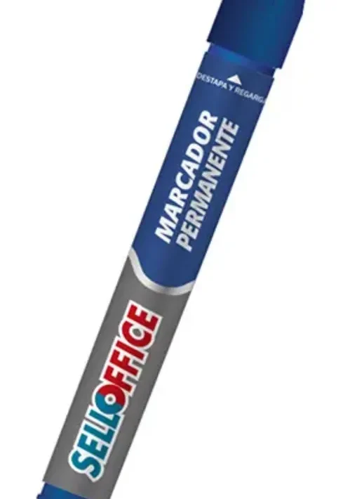 Marcador Permanente Color Azul Sellomarker, Punta Redonda