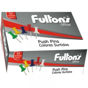 PUSH PIN COLORES SURTIDOS 50 UNID